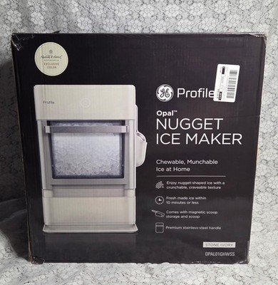 GE Opal Nugget Ice Maker Stone Ivory Stainless Steel Handle New In Box Sealed