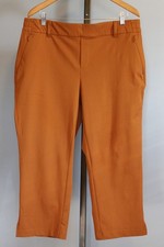 Lands End Women's Petite Large Flex Pull On Crop Pants PL Russet Brown NEW