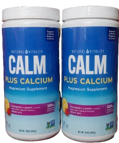 2x 7/26 Natural Vitality Calm, Magnesium & Calcium Supplement, Drink Mix Powder