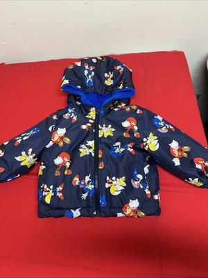 Sonic The Hedgehog Size 12 Months Hooded Jacket Blue Fleece Lining Kids - Pillow