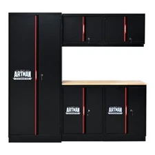 Garage Tools Storage Cabinet Cold-Rolled Steel Plate Workbench w/Lockers,Shelves