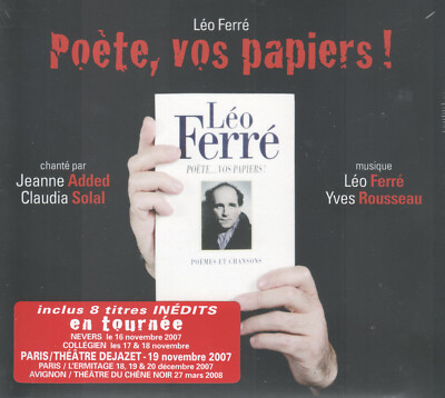 Leo Ferre's Poete, Vos Papiers! by Yves Rousseau Sextet (CD, Le Chant du Monde)