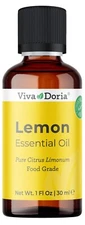 Viva Doria 100% Pure Lemon Essential Oil, Undiluted, Food Grade, 1 fl oz
