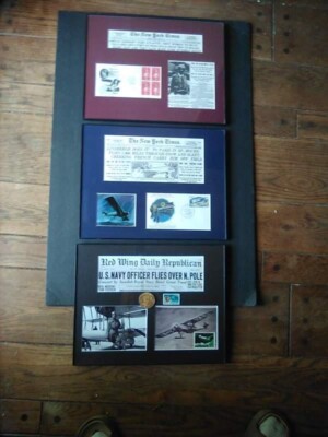 Amelia Earhart, Charles Lindbergh, Richard Byrd Display Collections. (Your Pick)