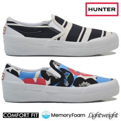 HUNTER DAMEN MEMORY FOAM FREIZEIT CANVAS WALKING SOMMER TURNSCHUHE SNEAKER PUMPS