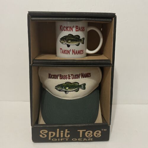 Split Tee Gift Gear Kickin Bass & Takin Names Hat And Cup Mug Set - Picture 1 of 6