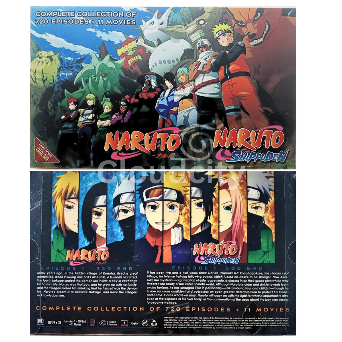 Naruto Complete Collection Episode 1- 720 End+11 Movies English