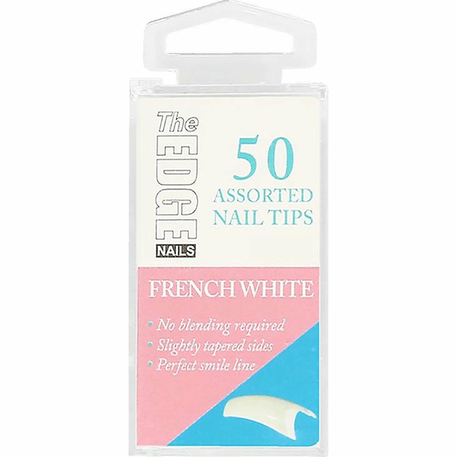 The Edge Nails The Edge - False Nail Tips - French White (Size 3) (50 Nail Tips)
