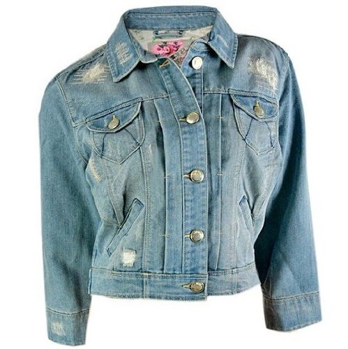 NUOVI Donna Donna Lusso Giacca Di Jeans Sexy Crop Jeans Tagliato 8 10 12 |  eBay