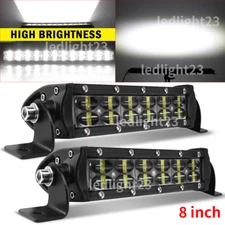 8"inch 240W Dual Row LED Work Light Bar Spot Driving Offroad 4WD ATV Truck 9/10"
