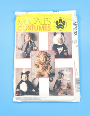 McCall's Costumes MP233 Baby's Animals Halloween Costume Tom Arma UNCUT SIZE 3