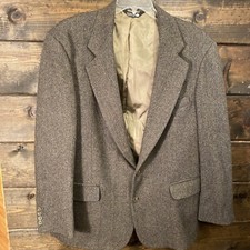 VINTAGE John Alexander Jacket Gray Striped 100 Wool Blazer Sport Coat
