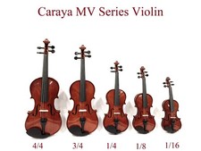 Caraya 3/4 size Violin Set  Foam Case, Bow, Rosin, Spare Strings MV00134