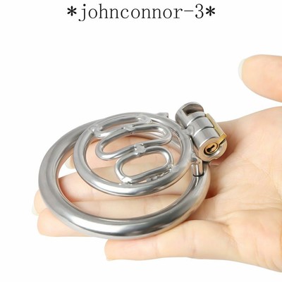 Chastity Flat Cage Stainless Steel Male Chastity Device with Lock Ring Belt