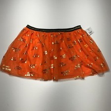 Celebrate Halloween Skirt Girls XL 14-16 Plus Orange "Spooky Cute" Tulle NWT