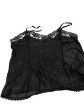 Met Lin Ladies Black Camisole, Size Large, Nylon Lace Adjustable Straps.