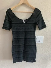 Xhilaration Black Gray Knit Dress Size M