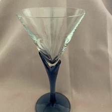1 Courvoisier Cognac Luigi Bormioli Tulip Blue Stem Martini Glass Florian
