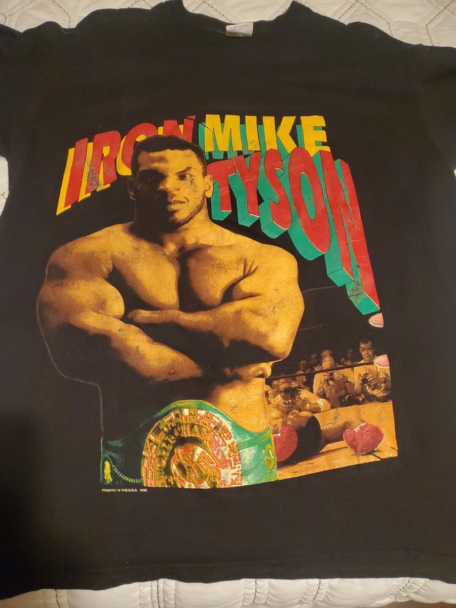 ULTRA RARE GRAIL VINTAGE 1995 MIKE TYSON ALL OVER PRINT RAP T 
