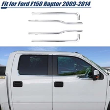 ✅ Chrome Window Bottom Sill Trim Cover Overlays For 09-14 Ford F150 Raptor 4Door