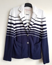 Cartonnier Anthropology Ladies Nautical Stripe Jersey Blazer Jacket Size L 12-14