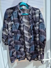 Masai Clothing Company Blouse Shirt Top Small Womens Ladies  Black Silver Blue S