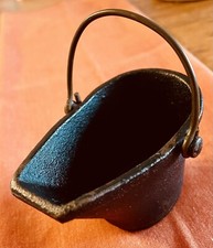 Cast Iron Miniature Toy Coal Ash Bucket Scuttle Pail Vintage