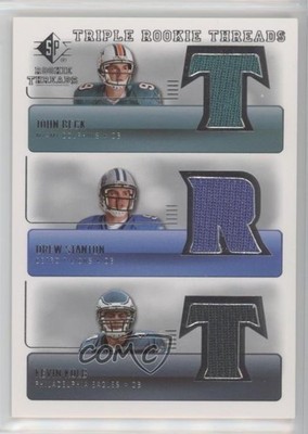 2007 SP Rookie Threads Triple John Beck Drew Stanton Kevin Kolb #TRT-SBK 0a02