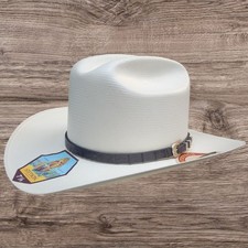 Stetson  5000X El Jefe Natural Straw Hat 3 1/2" Brim Profile48 Chocolate HatBand