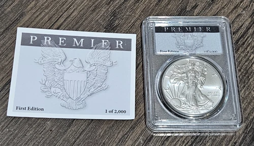2019 $1 PCGS MS70 Silver Eagle Premier First Edition 1 of 2,000