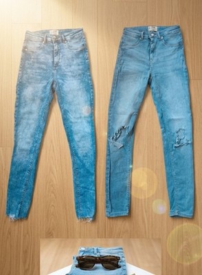 Tally Weijl Damen Hose Röhrenhose Blau Jeans 2 Stück Gr. 36