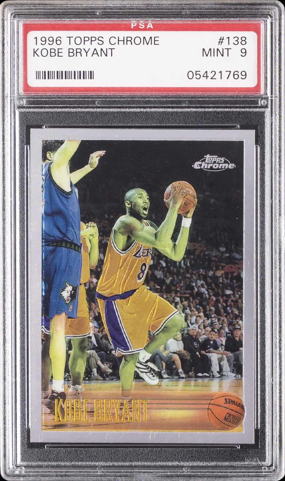 1996 TOPPS CHROME #138 KOBE BRYANT ROOKIE RC PSA 9