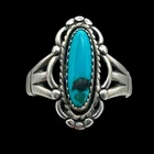 Vintage Lewis Lomay Sterling Silver Turquoise Ring Early Work Snake Mark Size 7