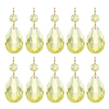 Teardrop Crystal Chandelier, 10 Pack 60mm Length Prisms Part Light Yellow
