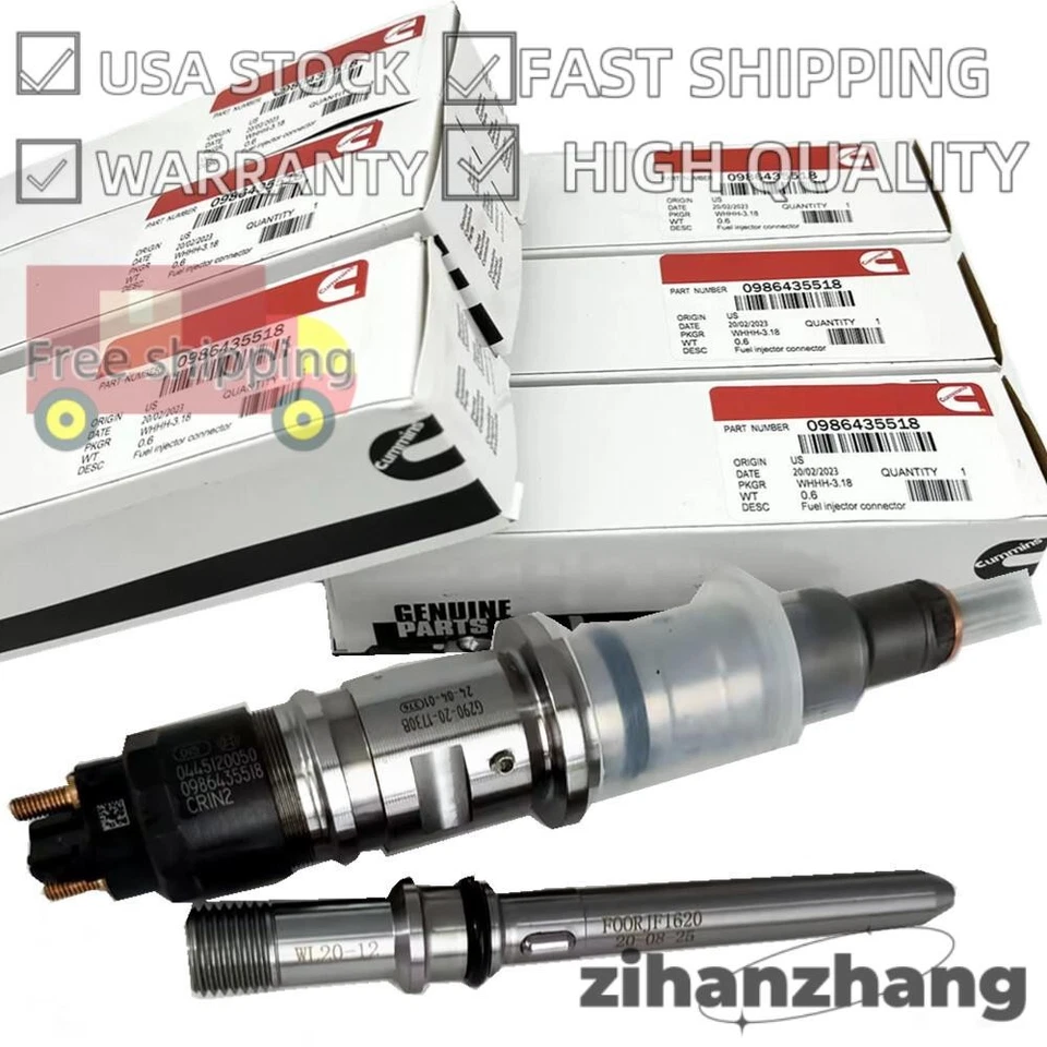 6x Inyectores de combustible diésel OEM con tubo para Ram 2500 3500 Cummins 6,7 L 2011 2012 Foto 2 de 4