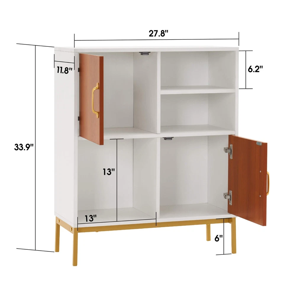 ivinta Buffet Cabinet with Storage, Accent Wood Sideboard with Storage Shelves - Image 2 of 4