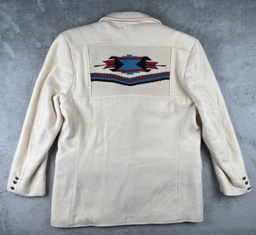 VINTAGE Pioneer Wear Chimayo coperta giacca azteca taglia 44 USA lana di agnello merino - Foto 2 di 13