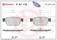 Brembo Bremsbelagsatz, Scheibenbremse Vorderachse U.A. FüR CitroËN, Ds, Peugeot