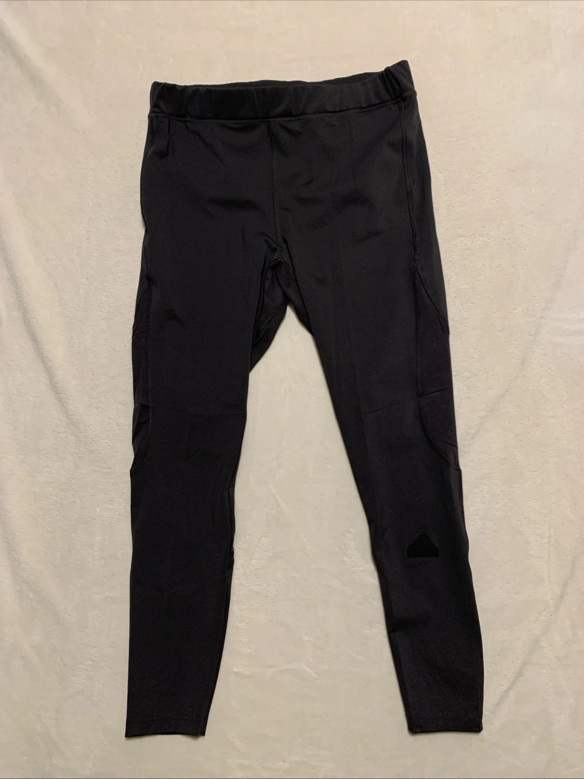 Adidas Running Compression Tights Black Mens XL Training Pants Gym Zip Long New