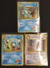 Lot of 3 Played Vintage Pokemon Cards Japanese Mistys Gyarados, Golduck Etc.