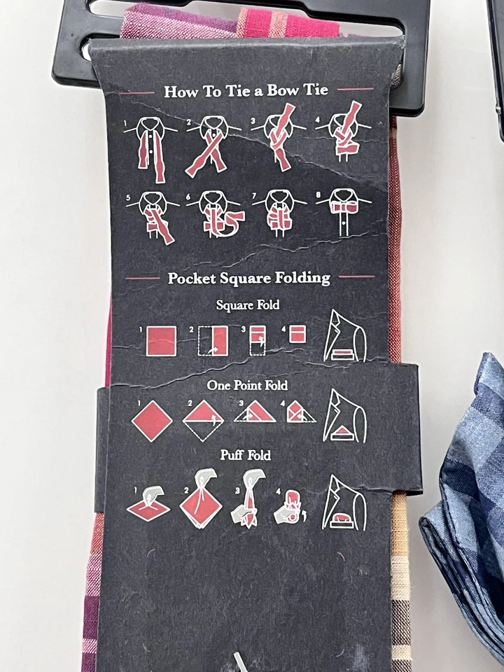 Мужской галстук-бабочка TOMMY HILFIGER + квадратный набор с подходящим карманом, лот из 2 наборов, новый без ценников - Изображение 3 из 4