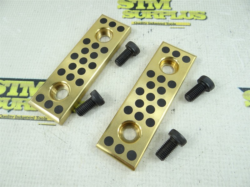 NEW! PAIR OF SELF-LUBRICATING BRONZE & GRAPHITE SLIDE PLATES 5" X 1-1/2" X 3/8"