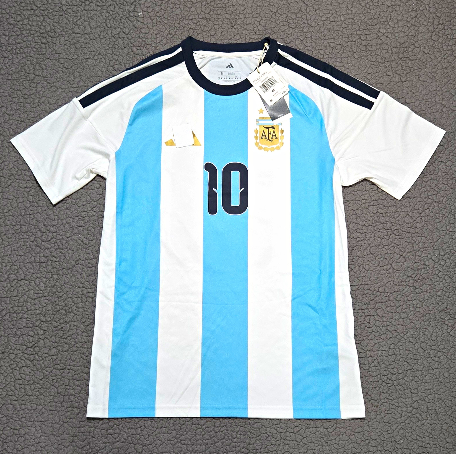 adidas Argentina Lionel Messi #10 Soccer Jersey Men's Size M White/Blue