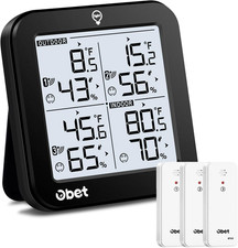 Indoor Outdoor Thermometer Wireless with 3 Sensors Weather Station Temperature H