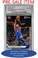 PRESALE 2026 Topps Now Jalen Brunson Knicks NBA Champions TCC Graded Gem 10