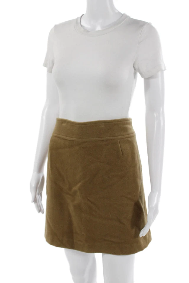 Skirtin Around Women A-Line Mini Skirt Brown Wool Short Size 12 - Image 2 of 4
