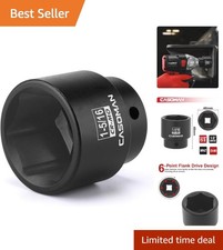 Heavy-duty 1-516 Impact Socket - 12 Drive 6-point Black Phosphate Finish