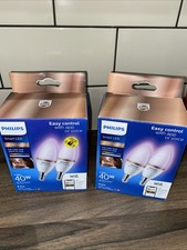 Philips Smart LED WiZ Colour Changing Light Bulbs 40W E14 (Total 3 Bulbs)