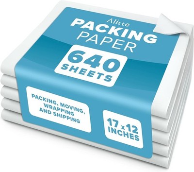 White Bulk Packing Paper Sheets for Moving& Protecting  | 640 sheets | 12x17