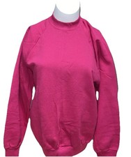 NWT Vintage XL Fruit Of The Loom Crewneck Sweatshirt Y2K Unisex Raspberry Pink